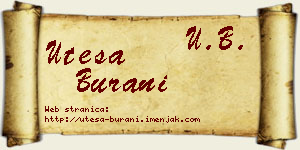 Uteša Burani vizit kartica